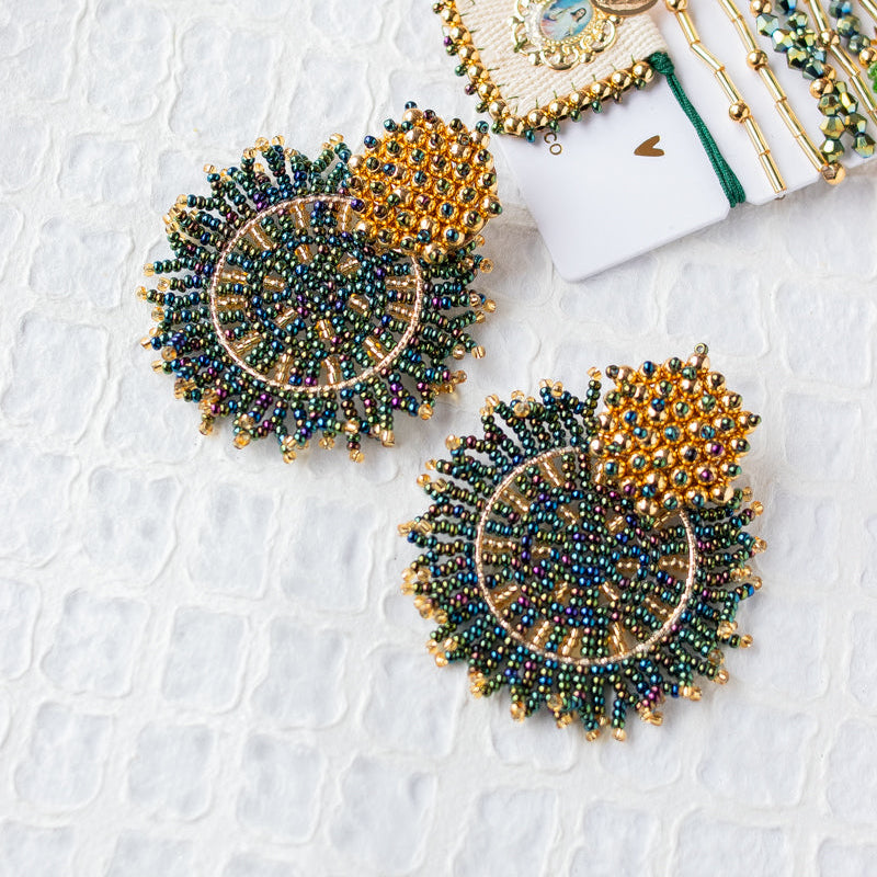 Aretes Holiday Green