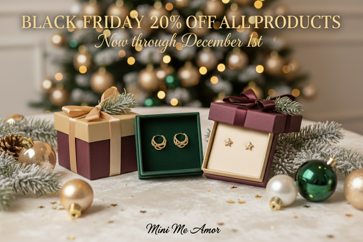 me gusta pero poner unos regalos abiertos con unos aretes dorados de minimeamor